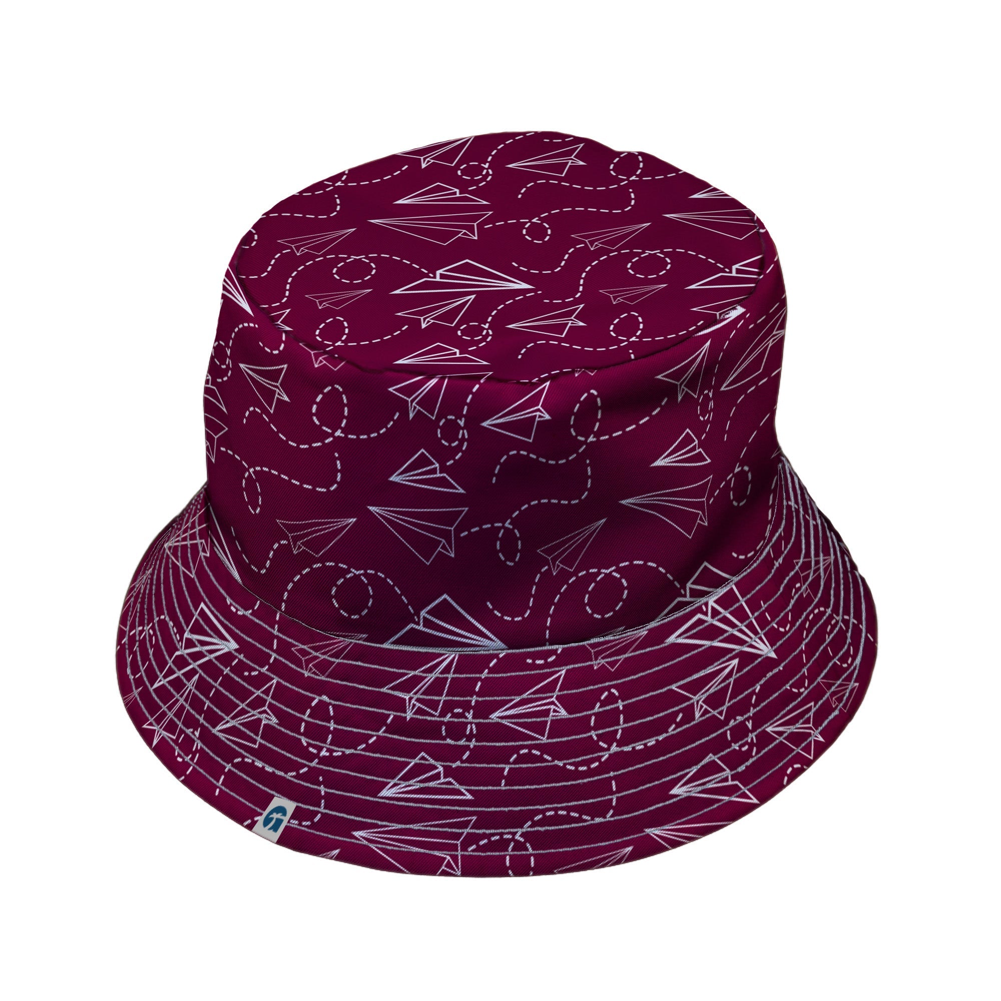 Paper Airplanes Red Bucket Hat Geek Nerd 0925 aviation print Design by Heather Davenport