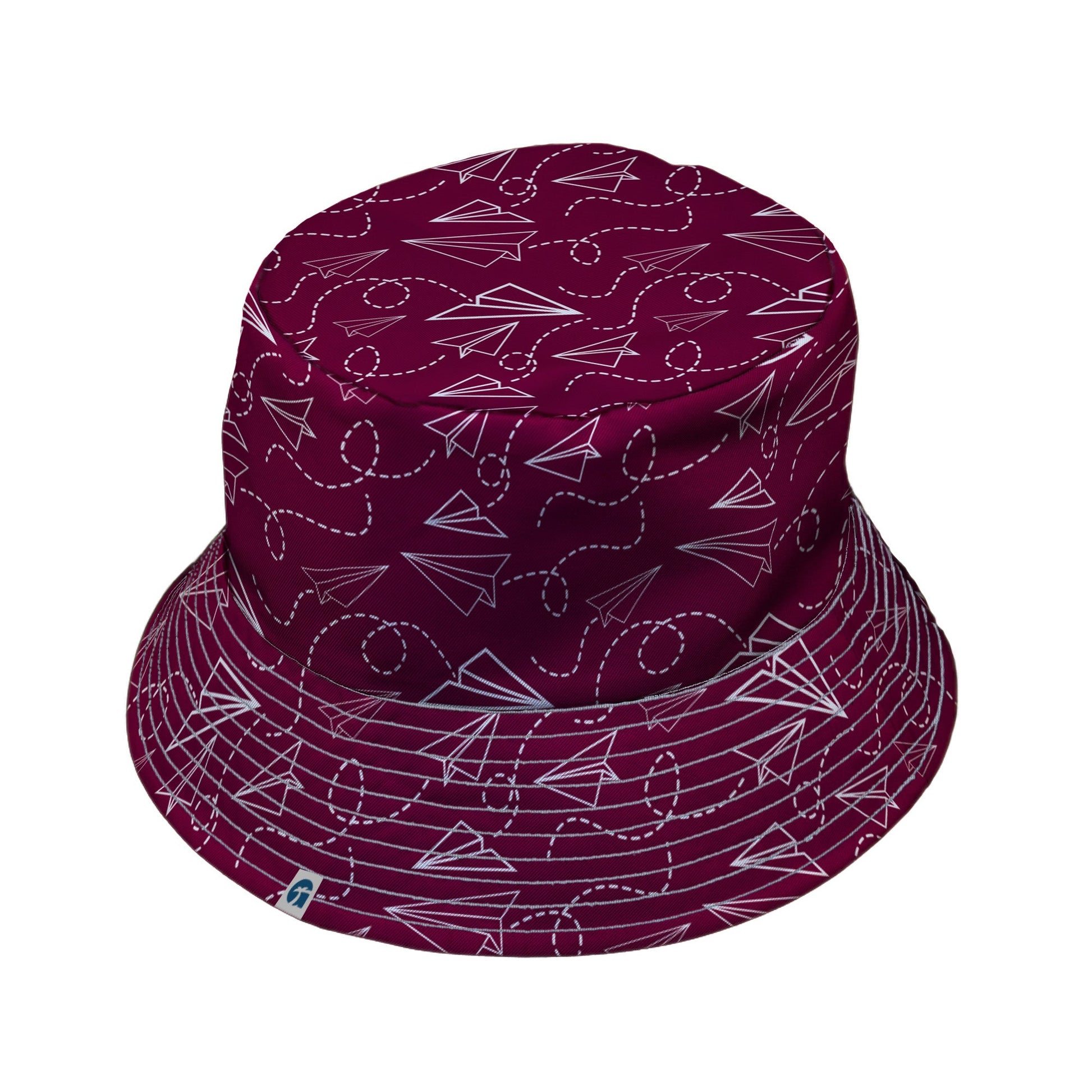 Paper Airplanes Red Bucket Hat Geek Nerd 0925 aviation print Design by Heather Davenport