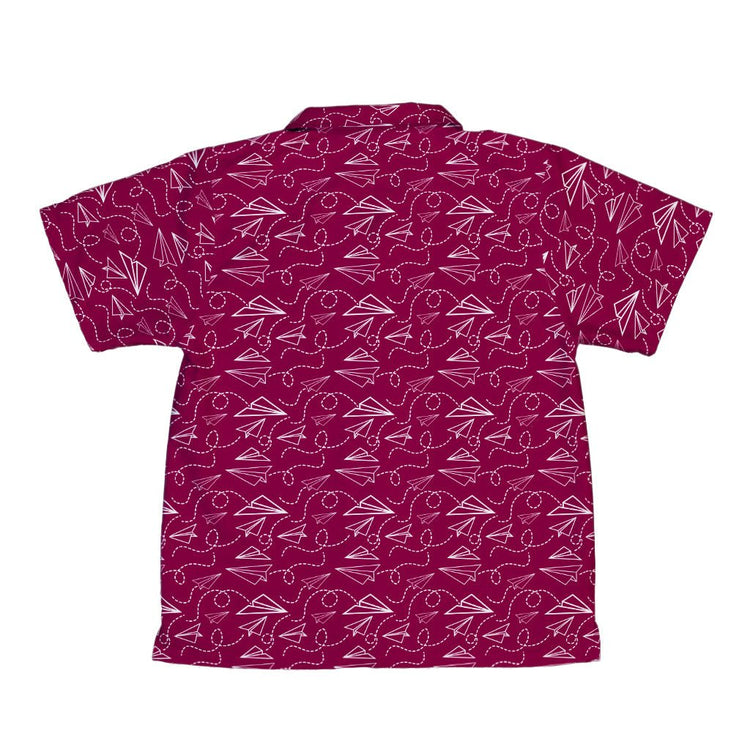 Paper Airplanes Red Youth Hawaiian Shirt Geek Nerd 0925 aviation print Design by Heather Davenport