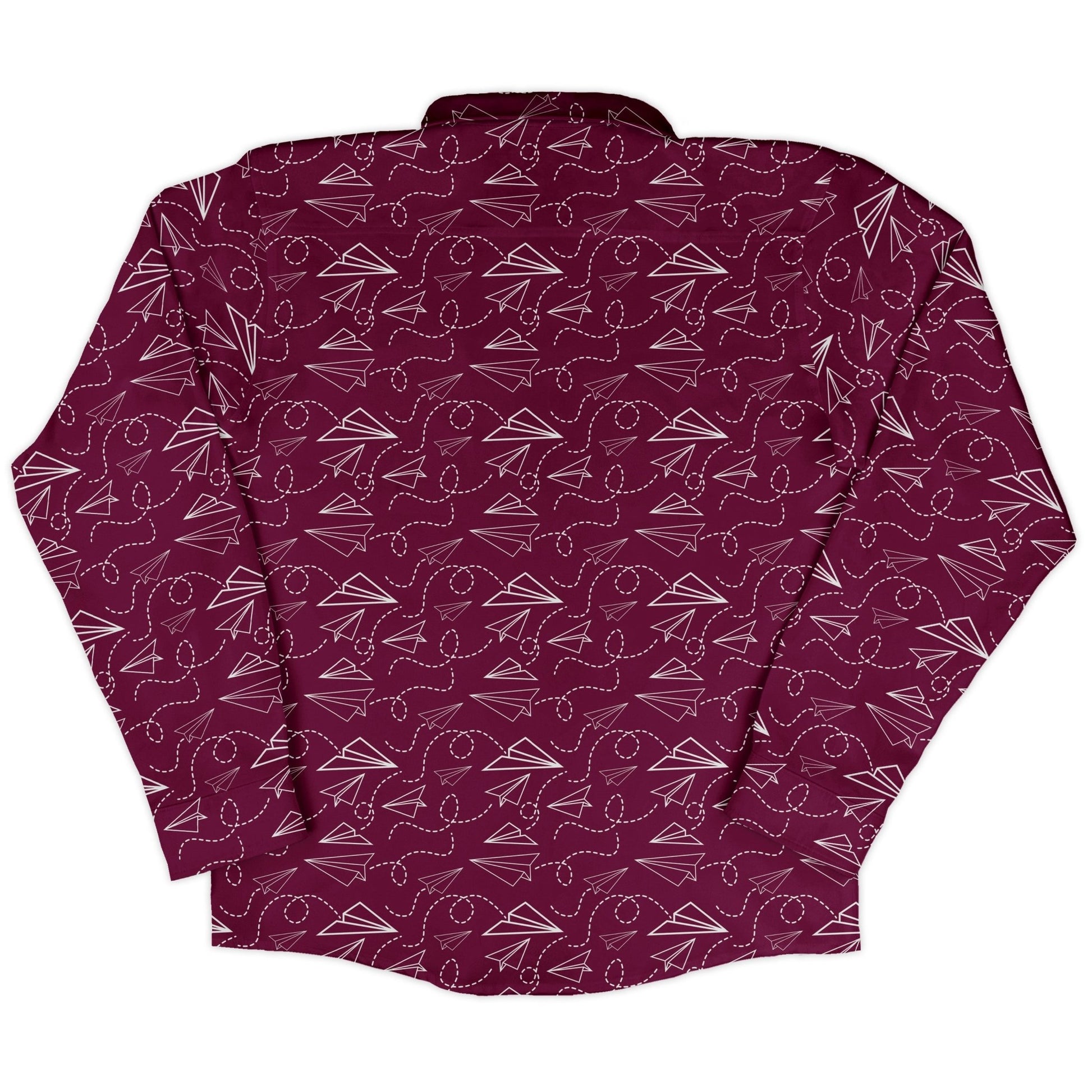 Paper Airplanes Red Long Sleeve Button Up Shirt Geek Nerd 0925 adult sizing All Adult Button Up Shirts