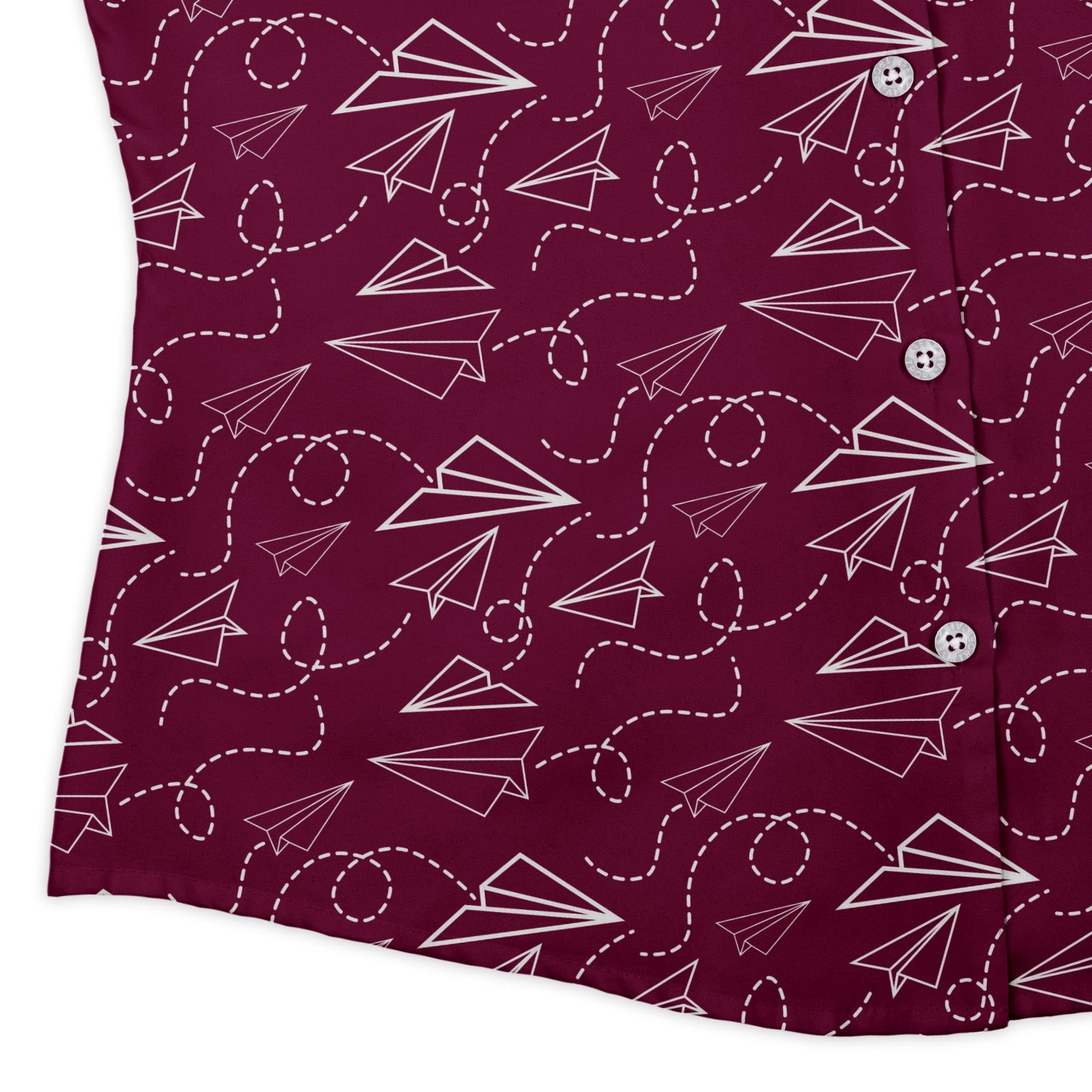 Paper Airplanes Red Curvy Button Up Shirt Geek Nerd 0925 All Adult Button Up Shirts aviation print