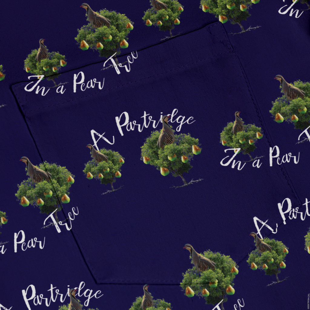 Partridge in a Pear Tree Button Up Shirt Pocket