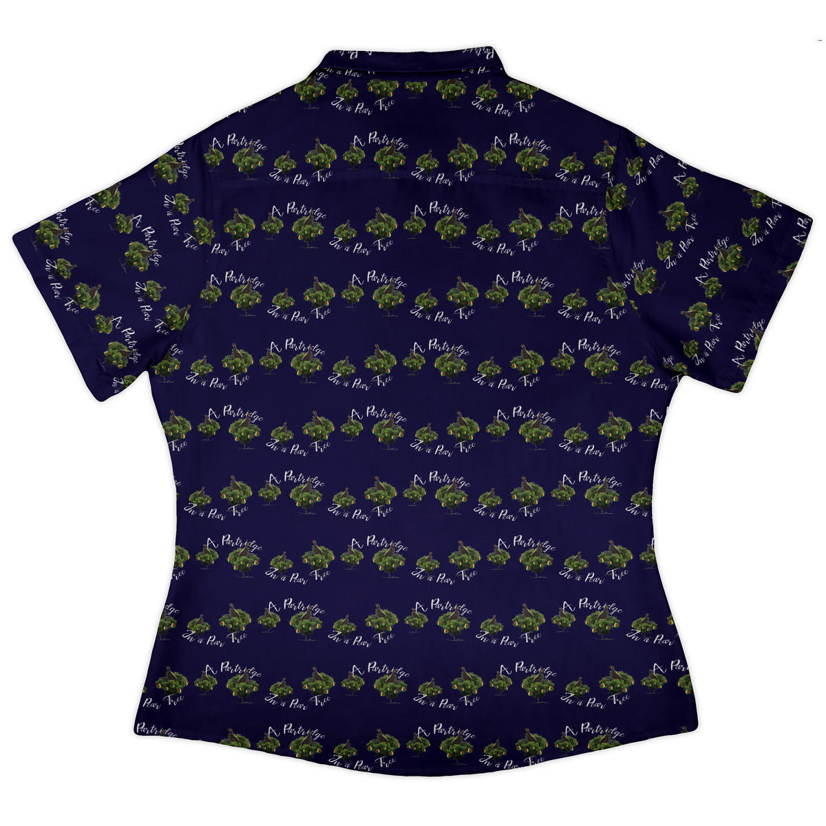 Partridge in a Pear Tree Curvy Button Up Shirt womens back