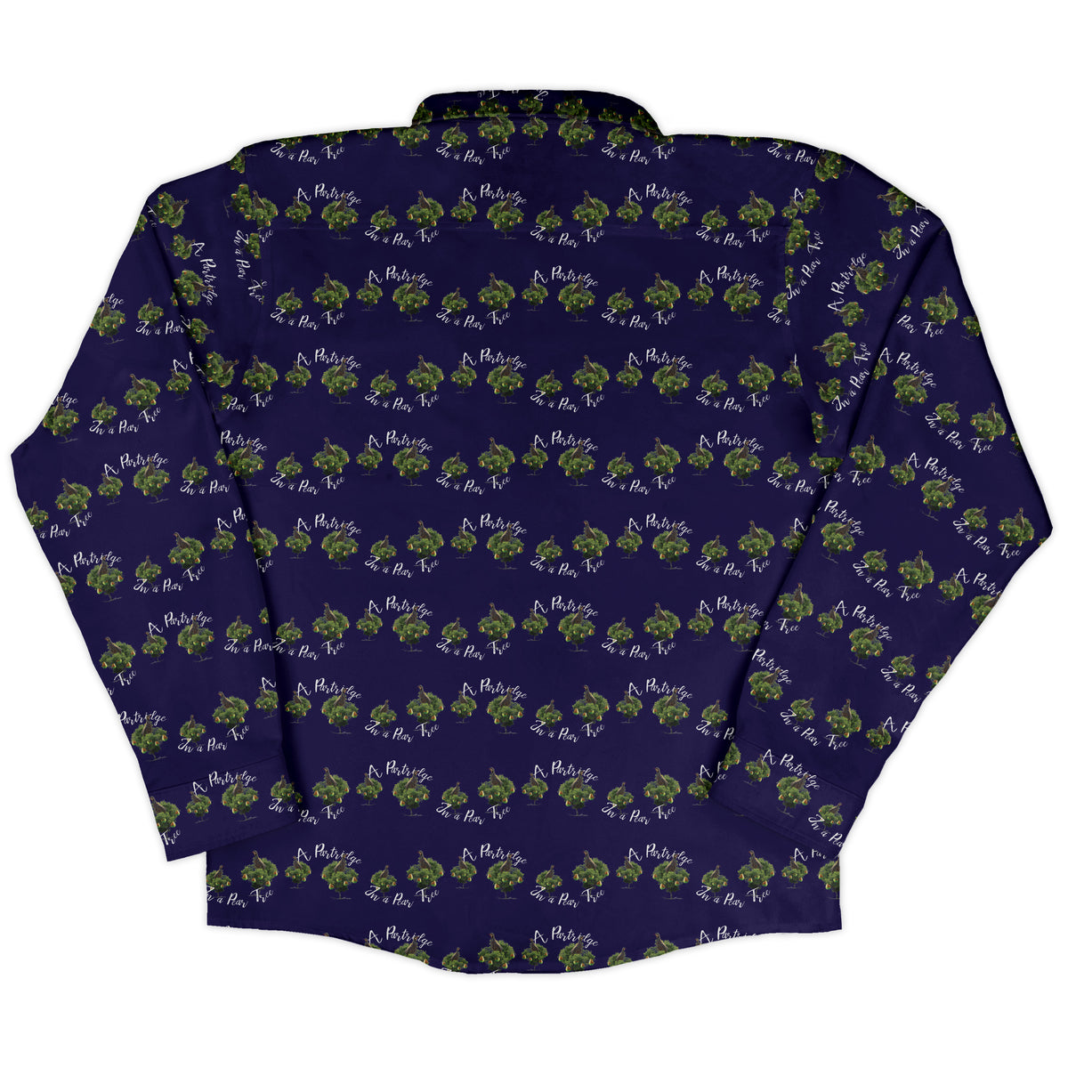 Partridge in a Pear Tree Long Sleeve Button Up Shirt back