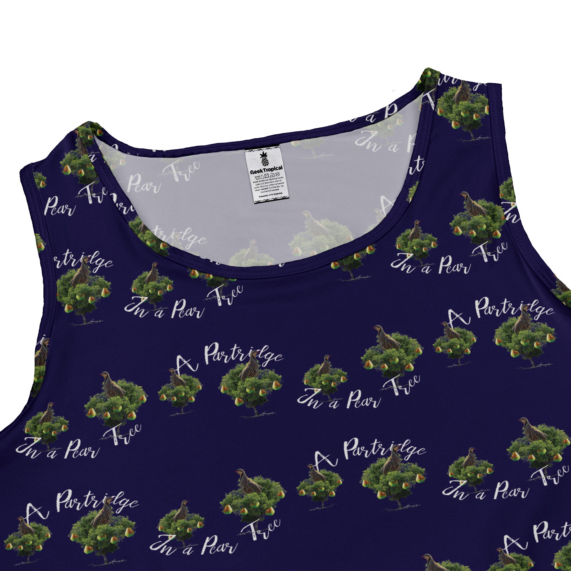 Partridge in a Pear Tree Sleeveless Dress close front