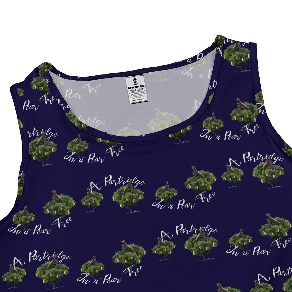 Partridge in a Pear Tree Sleeveless Dress close front