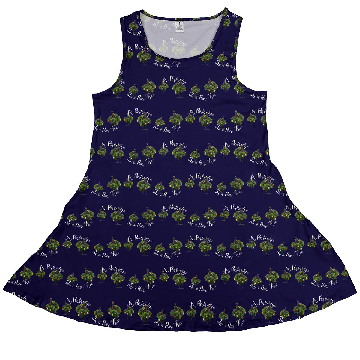 Partridge in a Pear Tree Sleeveless Dress front