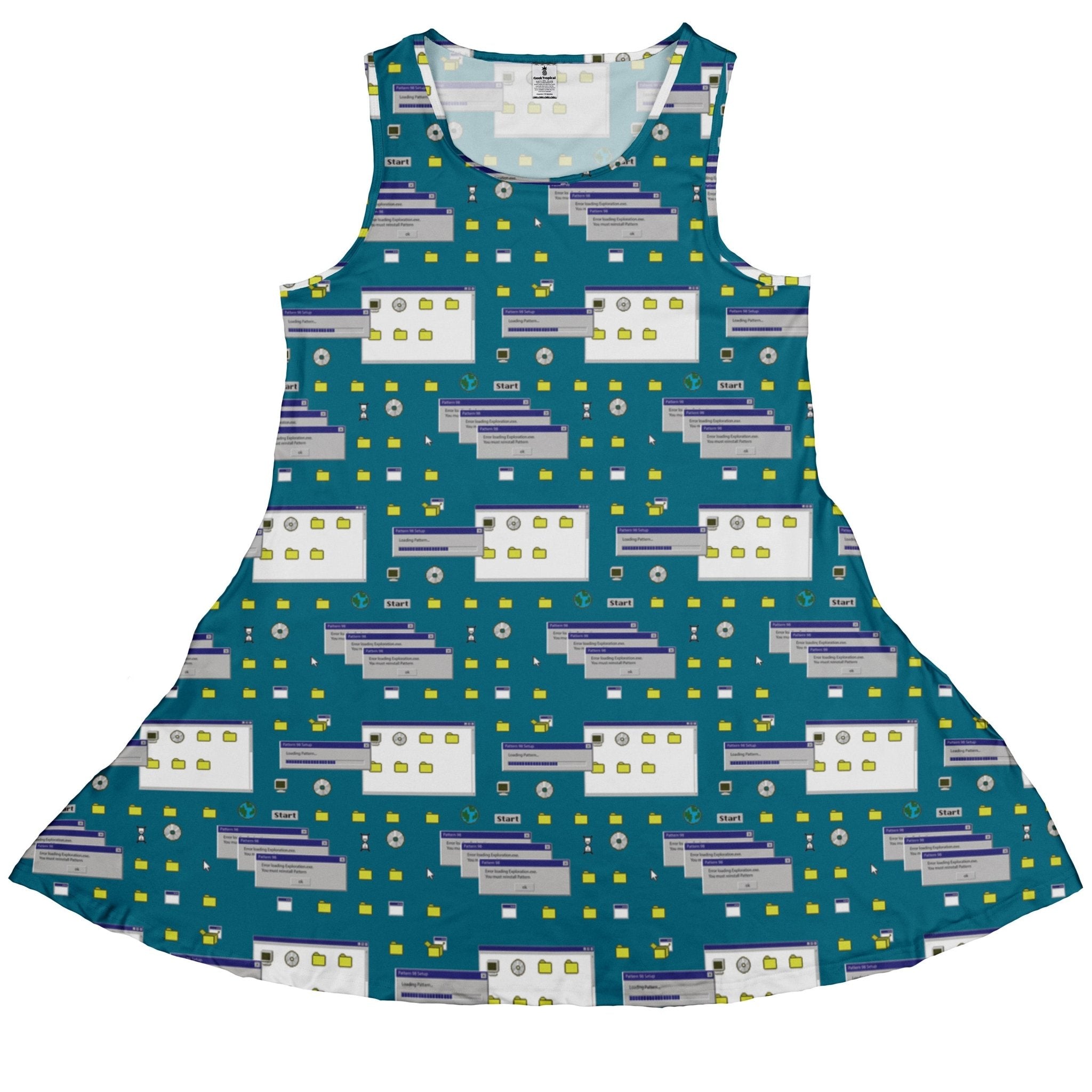 Pattern98 Dress Geek Nerd computer print Design by Claire Murphy lx - C