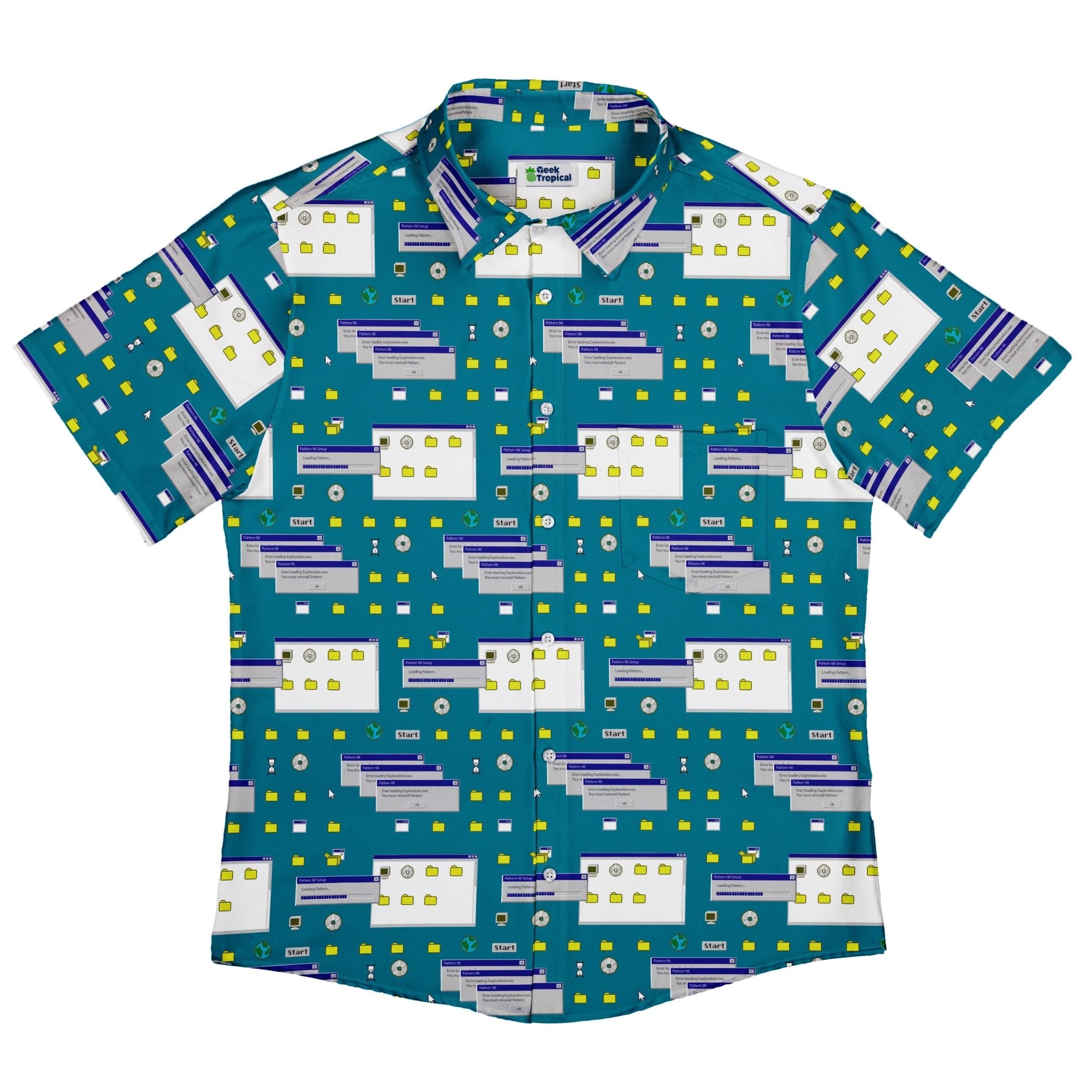 Pattern98 Button Up Shirt - adult sizing - computer print - Design by Claire Murphy