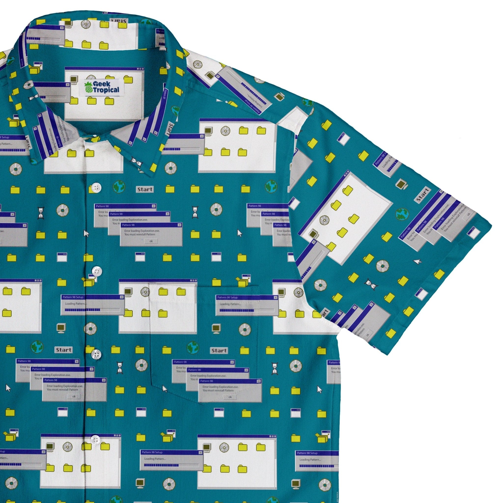 Pattern98 Button Up Shirt - adult sizing - computer print - Design by Claire Murphy