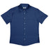 Paw Print Mandala Blue Button Up Shirt Flat Front