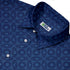 Paw Print Mandala Blue Button Up Shirt Neck