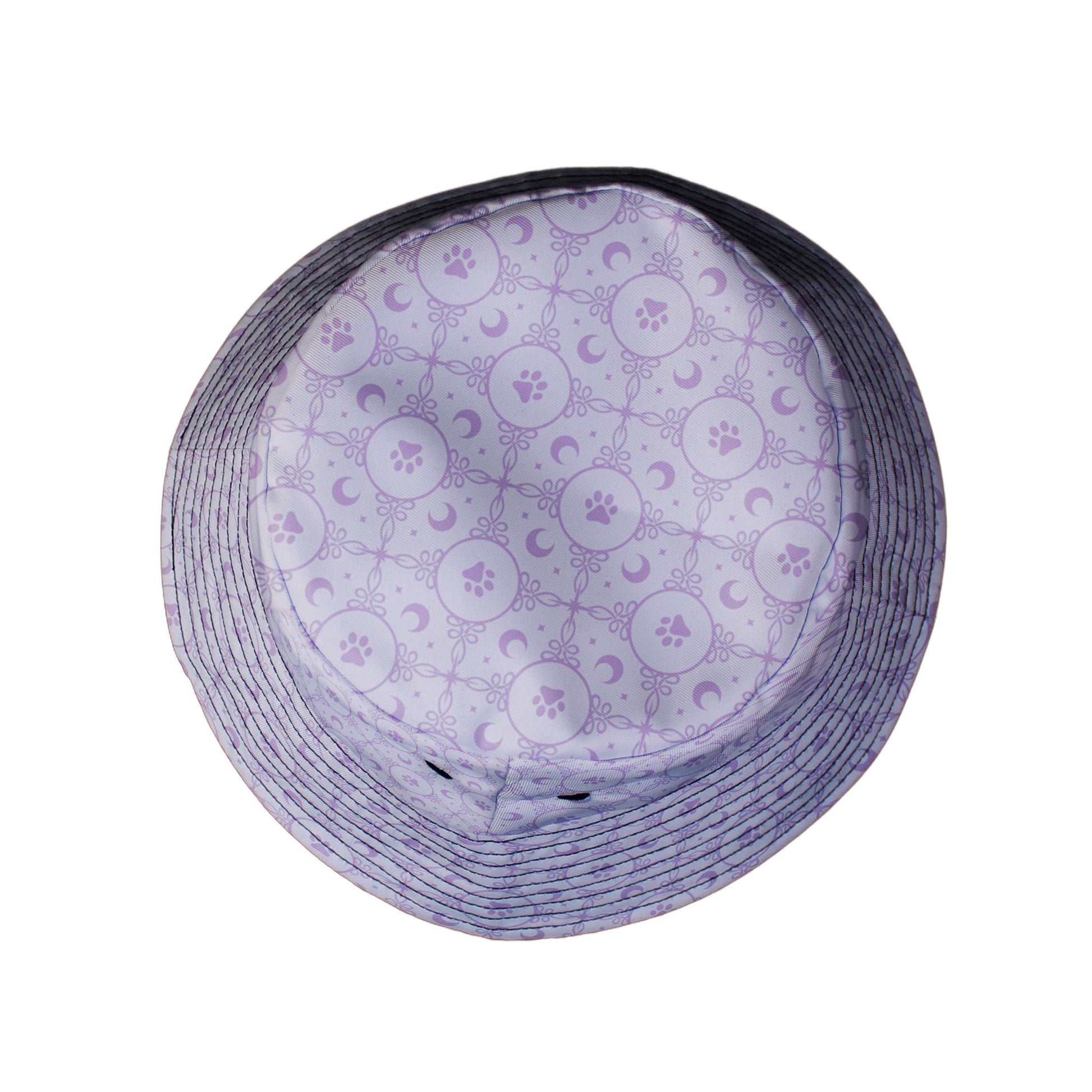 Paw Print Mandala Lilac Bucket Hat Top View