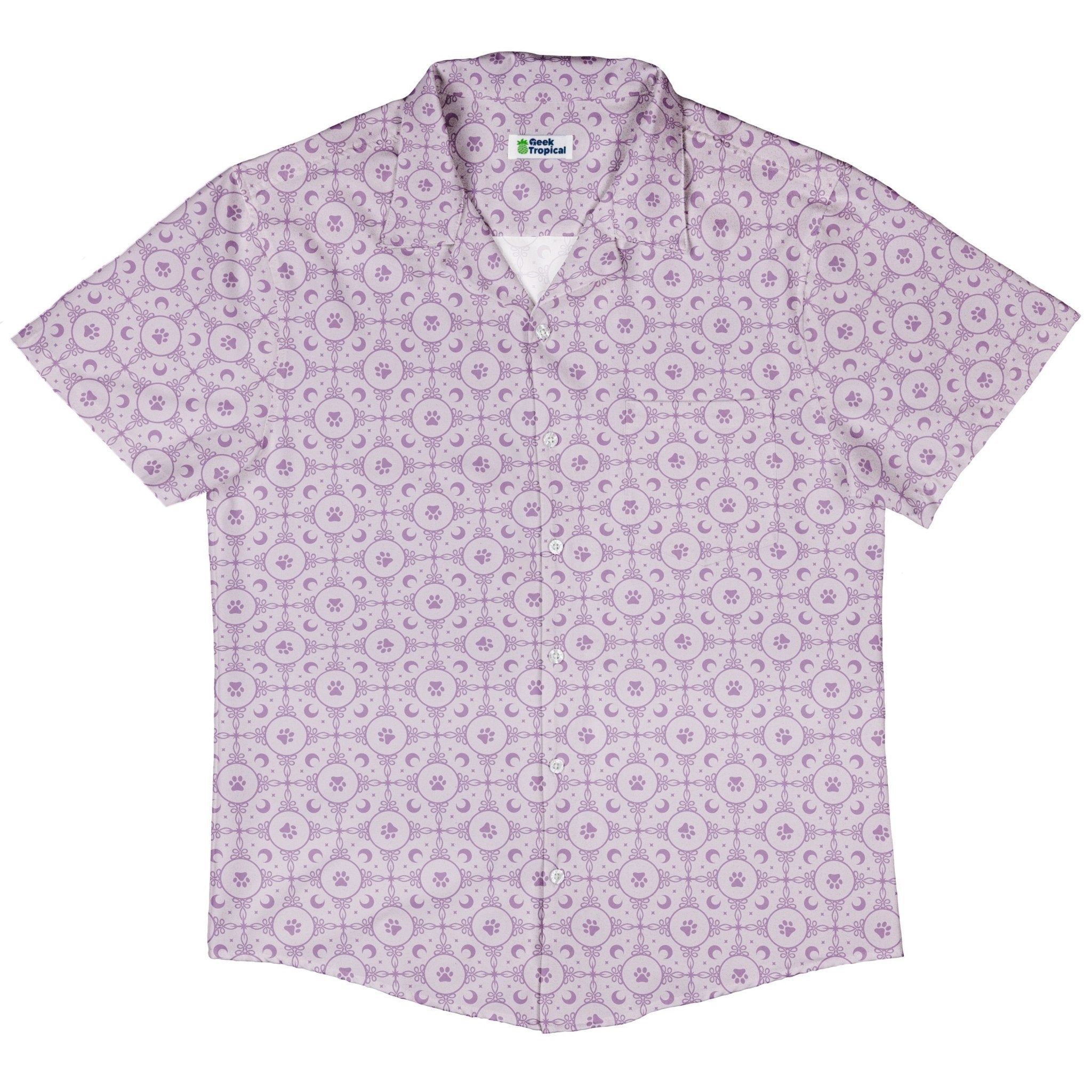 Paw Print Mandala Lilac Button Up Shirt 5