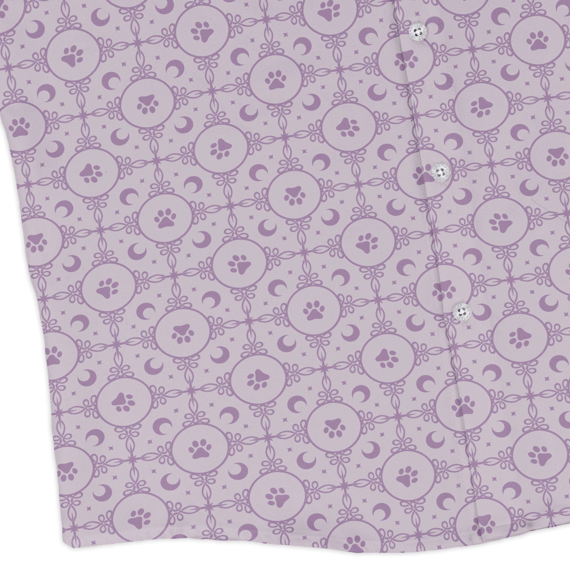 Paw Print Mandala Lilac Long Sleeve Button Up Shirt corner