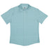 Paw Print Mandala Teal Button Up Shirt Flat Front