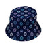 Paw Print Polka Dots Blue Bucket Hat Black Stitching