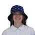 Paw Print Polka Dots Blue Bucket Hat Woman