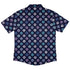 Paw Print Polka Dots Blue Button Up Shirt Back