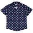 Paw Print Polka Dots Blue Button Up Shirt Hawaiian Front