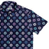 Paw Print Polka Dots Blue Button Up Shirt Top Corner