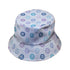 Paw Print Polka Dots White Bucket Hat Gray Stitching