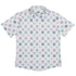 Paw Print Polka Dots White Button Up Shirt Flat Front