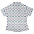 Paw Print Polka Dots White Curvy Button Up Shirt womens back