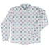 Paw Print Polka Dots White Long Sleeve Button Up Shirt front