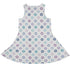 Paw Print Polka Dots White Sleeveless Dress back