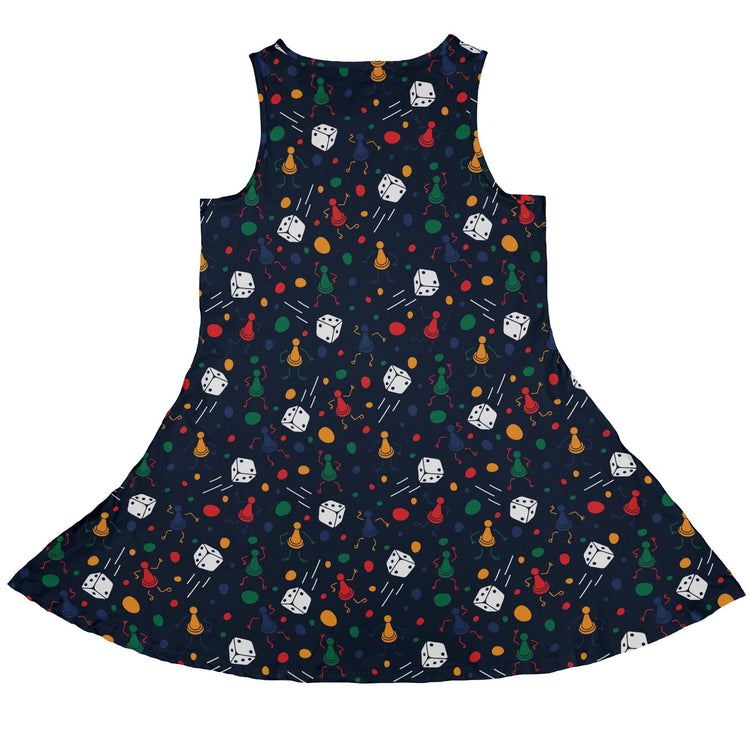 Pawn Party Blue Board Game Dress Geek Nerd board game print lx - C