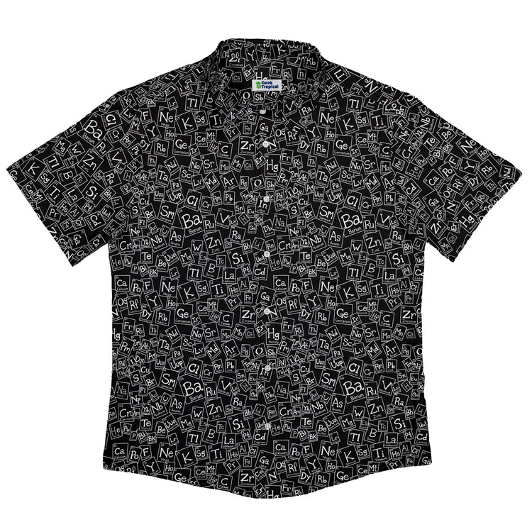 Periodic Table BW Button Up Shirt Geek Nerd adult sizing Design by Julie Kitzes q225