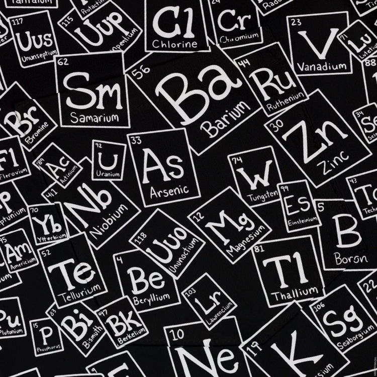 Periodic Table BW Button Up Shirt Geek Nerd adult sizing Design by Julie Kitzes q225