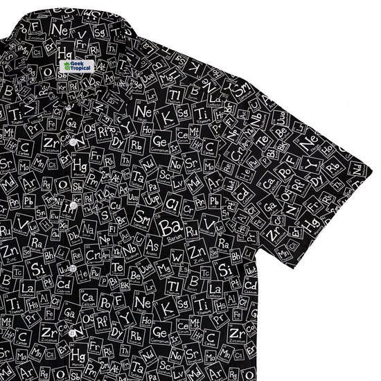 Periodic Table BW Button Up Shirt Geek Nerd adult sizing Design by Julie Kitzes q225