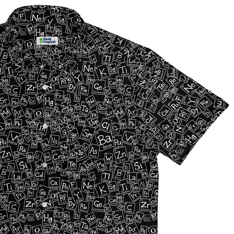 Periodic Table BW Button Up Shirt Geek Nerd adult sizing Design by Julie Kitzes q225