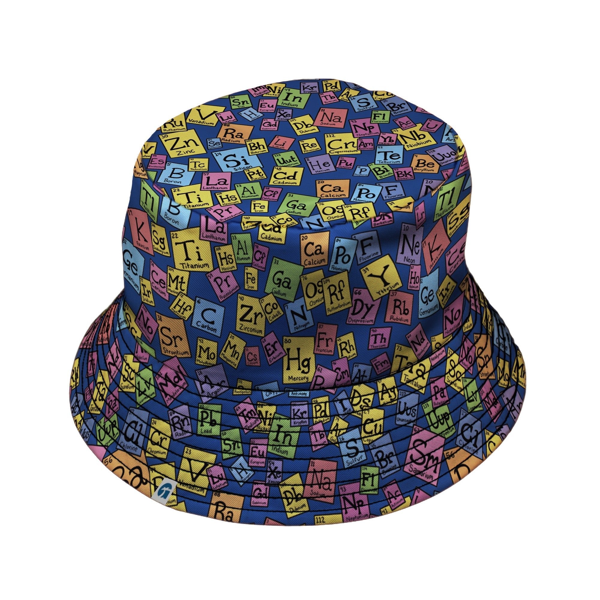 Periodic Table Blue Bucket Hat Geek Nerd Design by Julie Kitzes lx - B q225
