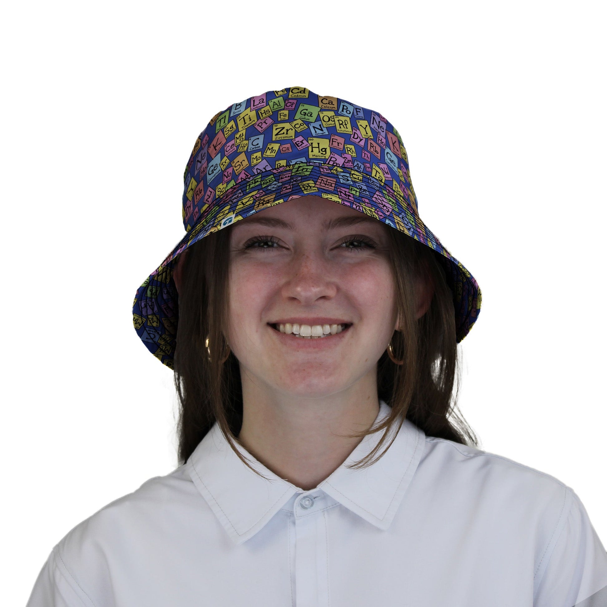 Periodic Table Blue Bucket Hat Geek Nerd Design by Julie Kitzes lx - B q225