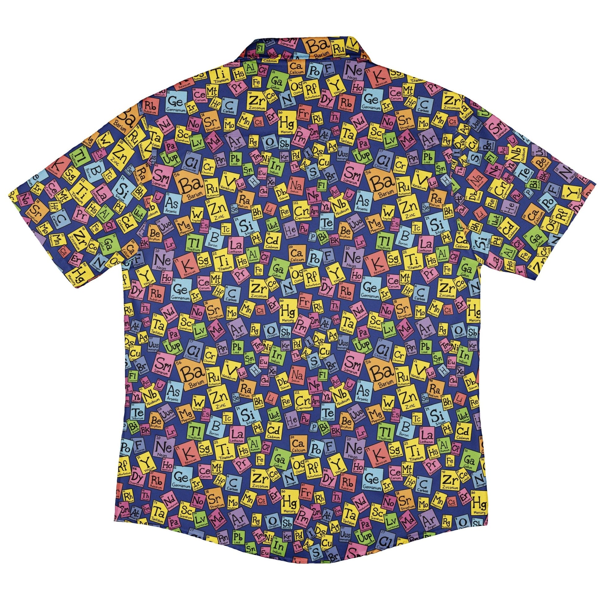 Periodic Table Blue Button Up Shirt Geek Nerd adult sizing Design by Julie Kitzes q225