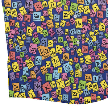 Periodic Table Blue Button Up Shirt Geek Nerd adult sizing Design by Julie Kitzes q225