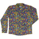 Periodic Table Blue Long Sleeve Button Up Shirt Geek Nerd adult sizing Design by Julie Kitzes FLOW DESC WRITING