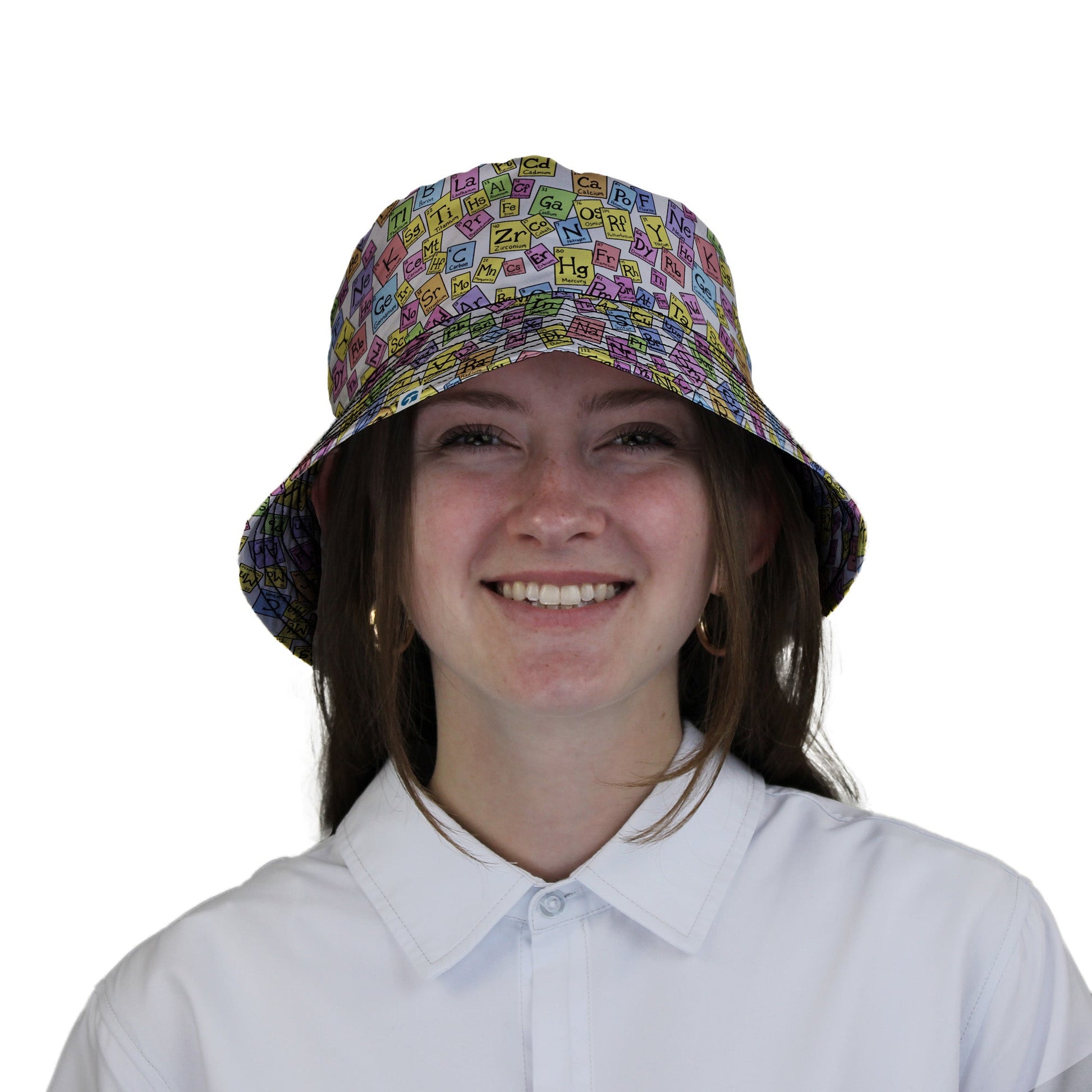 Periodic Table Tan Bucket Hat Geek Nerd Design by Julie Kitzes lx - B q225