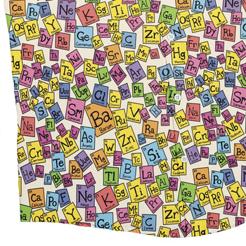 Periodic Table Tan Button Up Shirt Geek Nerd adult sizing Design by Julie Kitzes q225