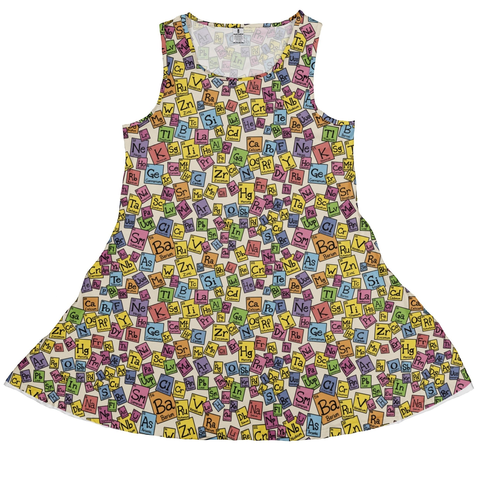 Periodic Table Tan Dress Geek Nerd Design by Julie Kitzes lx - C q225