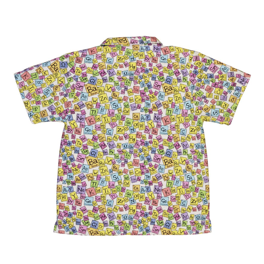 Periodic Table Tan Youth Hawaiian Shirt Geek Nerd Design by Julie Kitzes q225 science print