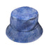 Periwinkle Batik Leaves Bucket Hat Black Stitching