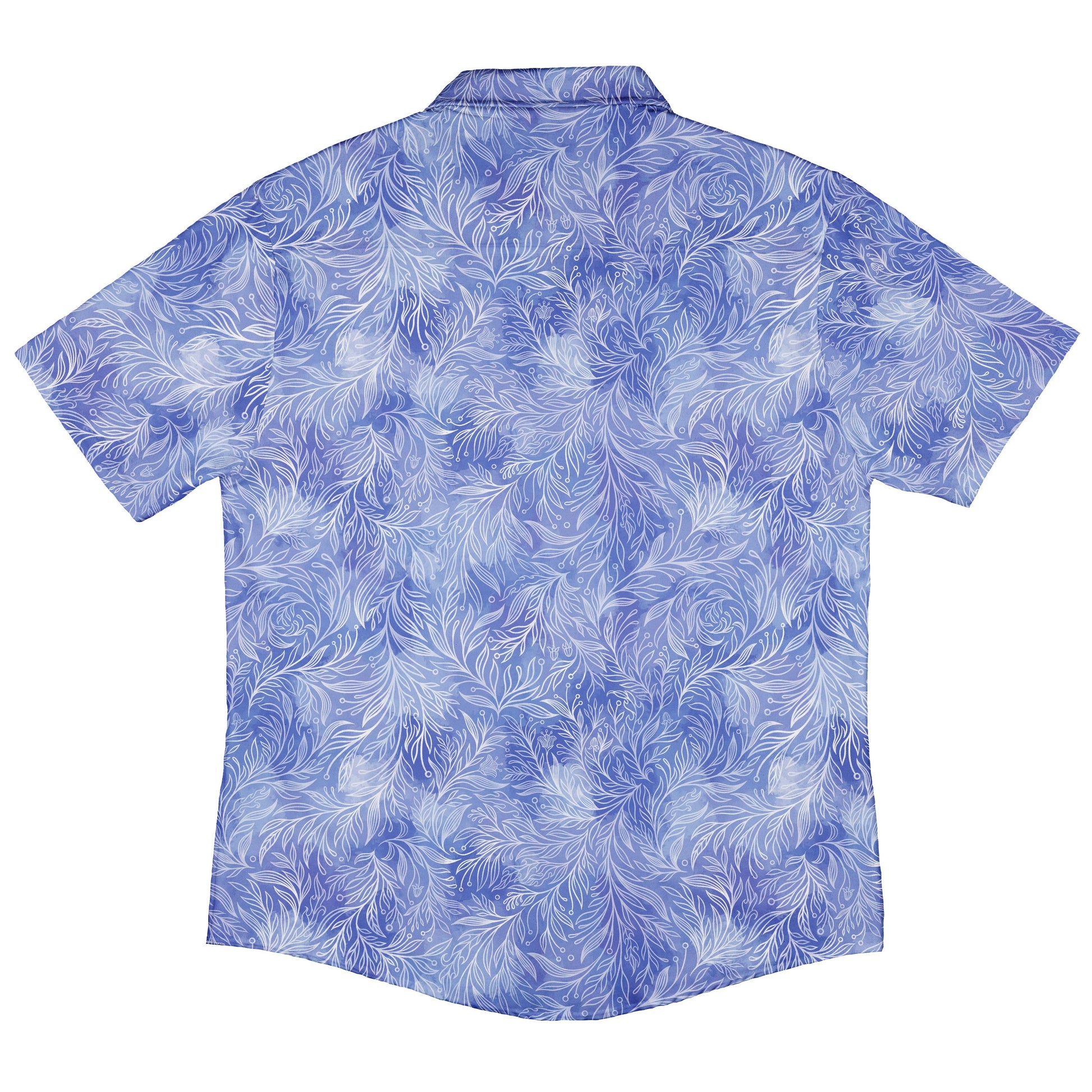 Periwinkle Batik Leaves Button Up Shirt Back