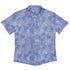 Periwinkle Batik Leaves Button Up Shirt Flat Front