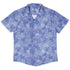 Periwinkle Batik Leaves Button Up Shirt Hawaiian Front