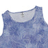 Periwinkle Batik Leaves Sleeveless Dress close front