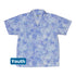 Periwinkle Batik Leaves Youth Hawaiian Shirt Front
